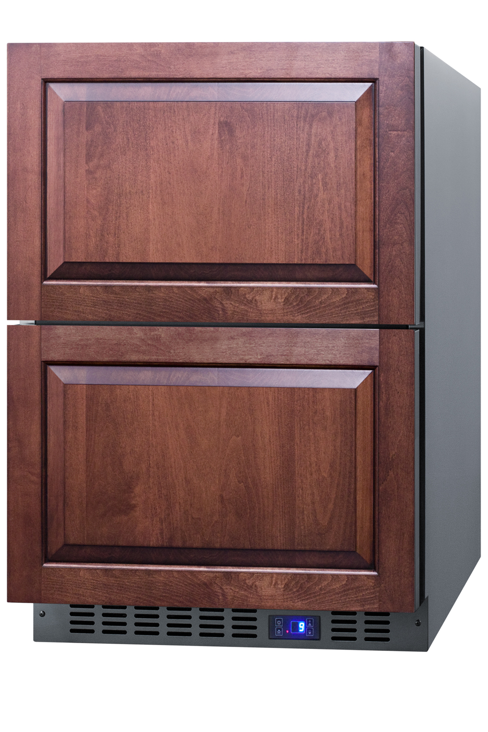 Built-in undercounter two-drawer all-refrigerator in complete stainless steel with panel-ready drawer fronts